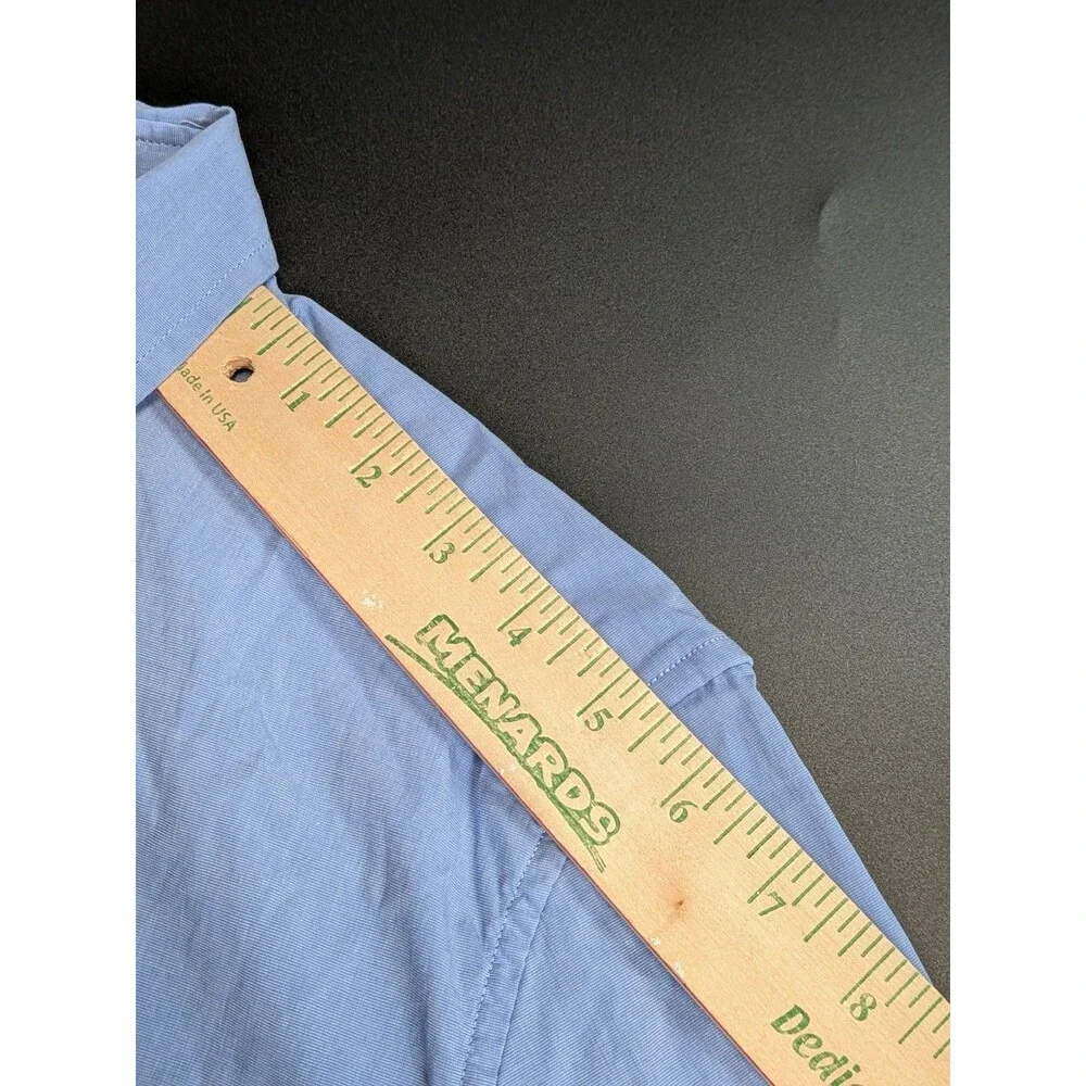 Banana Republic‎ Grant Slim Shirt Mens Medium Light Blue Luxe Stretch Poplin